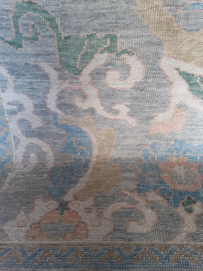 Handwoven Floral Wool Uşak Rug