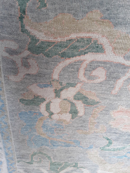 Handwoven Floral Wool Uşak Rug