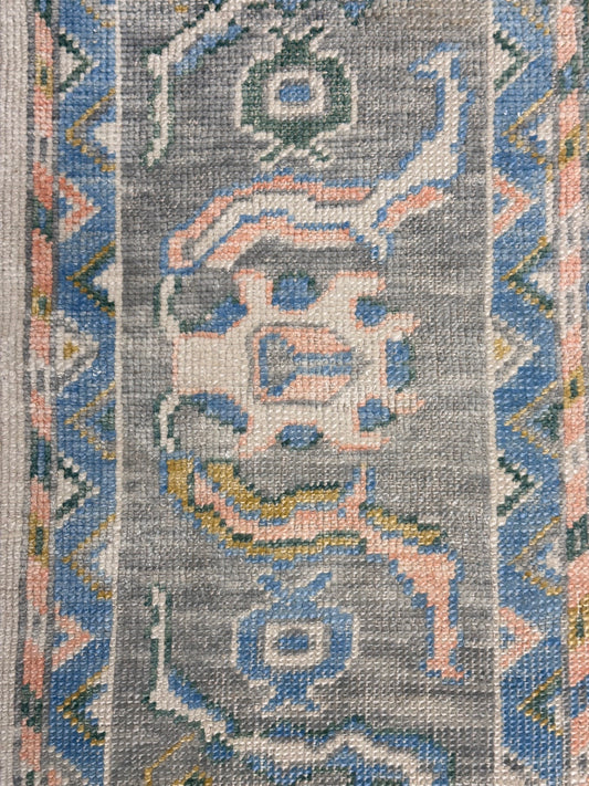 Handwoven Wool Anatolian Uşak Rug with Animal Figures