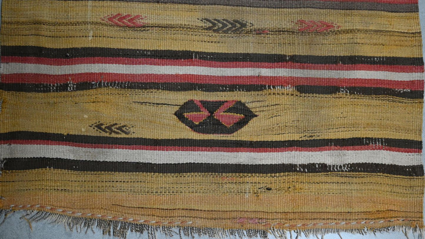 Central Anatolian Wool Kilim 120-Year-Old